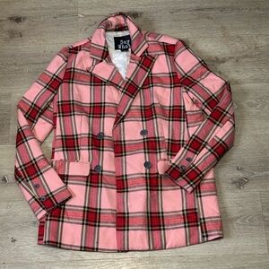 Say What? Pink and Red Plaid Blazer